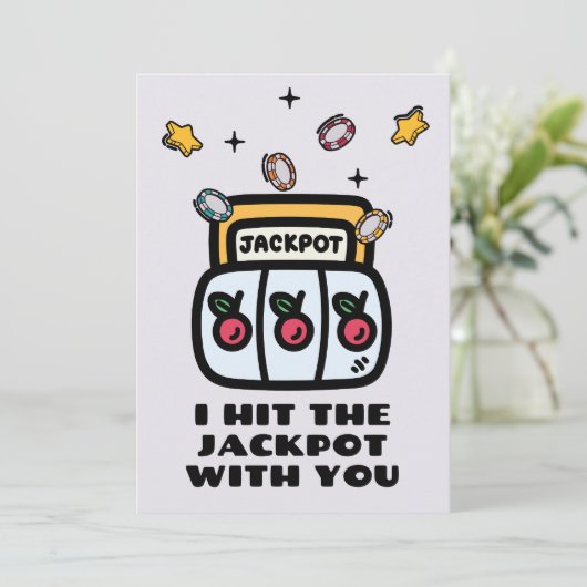 IK HEB DE JACKPOT MET JOU GESLAGEN FEESTDAGENKAART (Staand voorkant)