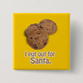 Ik heb de kerstman uitgezet vierkante button 5,1 cm (Voorkant)