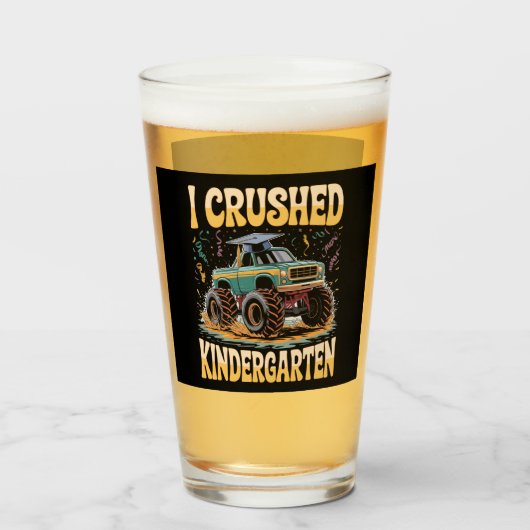 Ik Heb De Kleuterschool Monstertruck Afstuderen Ve Glas (Voorkant gevuld)