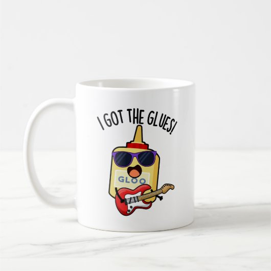 Ik Heb De Lijm Grappige Blues Woordspeling Koffiemok (Links)