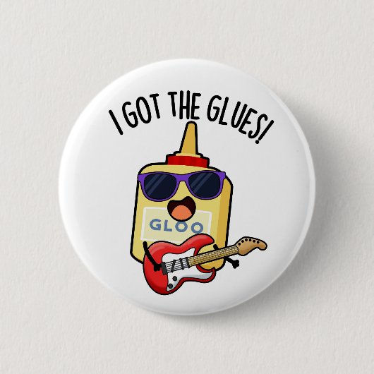 Ik Heb De Lijm Grappige Blues Woordspeling Ronde Button 5,7 Cm (Voorkant)