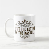 Ik heb de lotion in de mand gedaan koffiemok (Links)