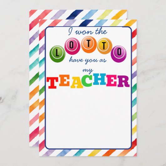 Ik heb de Lotto gewonnen met jou als cadeaukaartho Kaart (Voorkant / Achterkant)