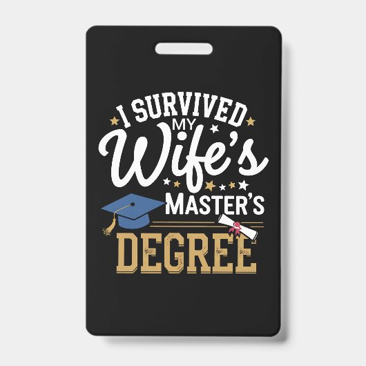 Ik heb de masteropleiding van mijn vrouw overleefd badge (Voorzijde)