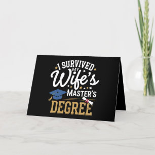 Ik heb de masteropleiding van mijn vrouw overleefd bedankkaart