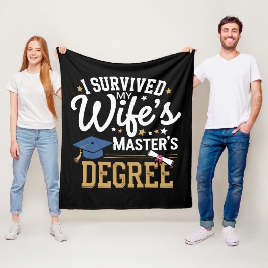 Ik heb de masteropleiding van mijn vrouw overleefd fleece deken (In situ)