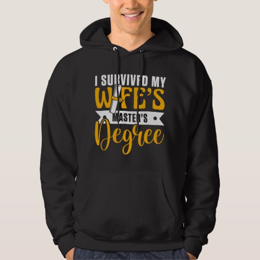 Ik heb de masteropleiding van mijn vrouw overleefd hoodie (Voorkant)