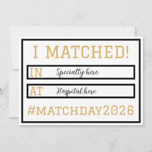 Ik heb de Match Day-aankondiging gematcht Kaart