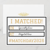 Ik heb de Match Day-aankondiging gematcht Kaart (Voorkant / Achterkant)