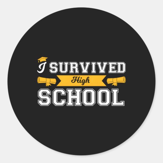 Ik heb de middelbare school Afstuderen overleefd Ronde Sticker (Voorkant)