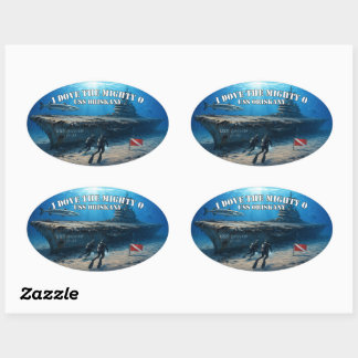 Ik heb de Mighty O, USS Oriskany duiker gedoken Ovale Sticker