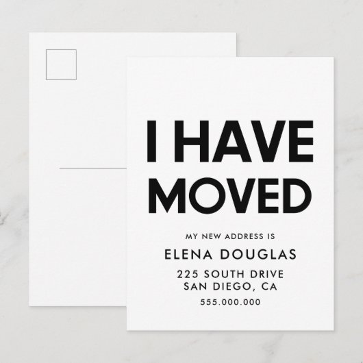Ik heb de Modern minimalist Moving aankondiging ve Briefkaart (Voorkant / Achterkant)