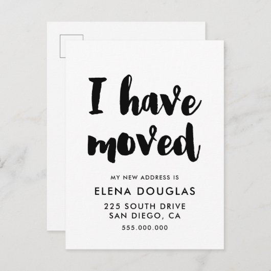 Ik heb de Modern Moving aankondiging verplaatst Briefkaart (Voorkant / Achterkant)