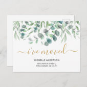 Ik heb de moderne eucalyptus botanische verhuizing aankondigingskaart (Voorkant / Achterkant)