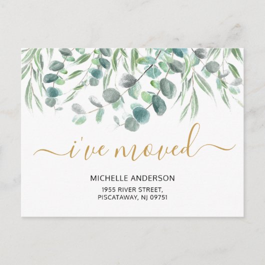 Ik heb de moderne eucalyptus botanische verhuizing aankondigingskaart (Voorkant)