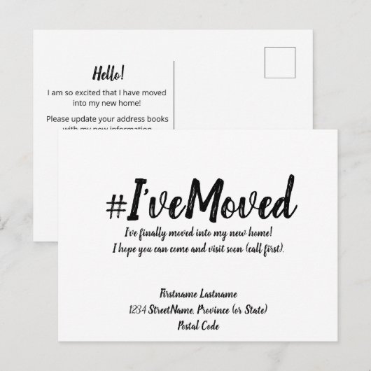 Ik heb de Moderne Minimale Verandering van het Adr Briefkaart (Voorkant / Achterkant)