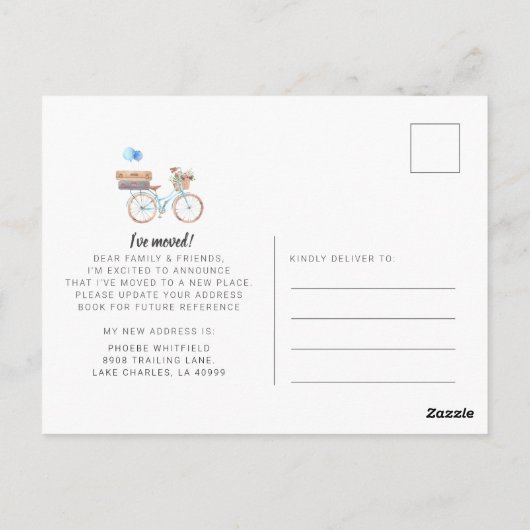 Ik heb de Moderne Verandering van Adres Bewegend b Briefkaart (Achterkant)