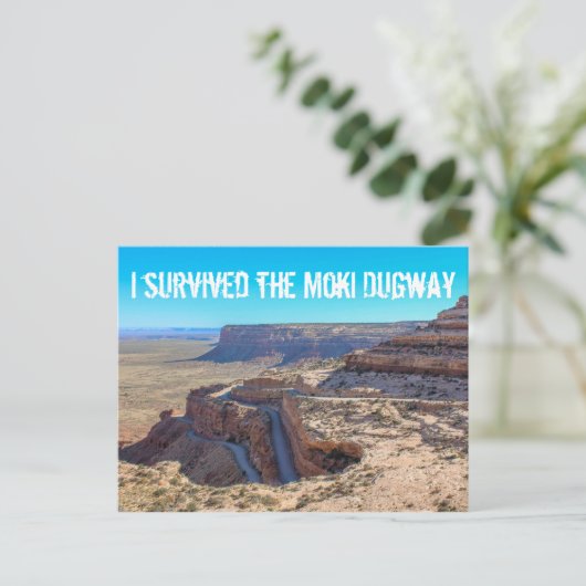Ik heb de Moki Dugway Post Card overleefd Briefkaart (Staand voorkant)