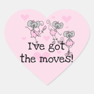 Ik Heb de Moves Ballerina T-shirts en Cadeaus Hart Sticker