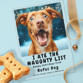 Ik heb de Naughty List Dog kerstfoto opgegeten Acryl Uitnodigingen