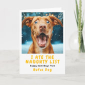 Ik heb de Naughty List Dog kerstfoto opgegeten Feestdagen Kaart (Voorkant)