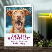 Ik heb de Naughty List Dog kerstfoto opgegeten Feestdagen Kaart