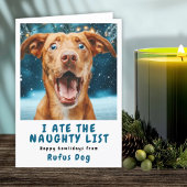 Ik heb de Naughty List Dog kerstfoto opgegeten Feestdagen Kaart