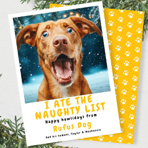 Ik heb de Naughty List Dog kerstfoto opgegeten Feestdagenkaart