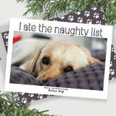 Ik heb de Naughty List Dog kerstfoto opgegeten Feestdagenkaart