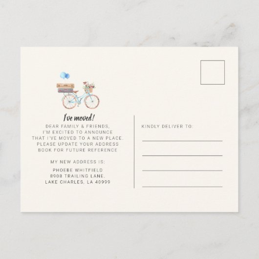 Ik heb de Nieuwe Aankondiging van de Beweging van  Briefkaart (Achterkant)