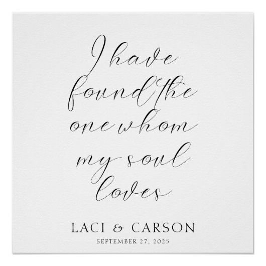 "Ik heb de One" bruiloft achtergrond banner gevond Perfect Poster (Voorkant)