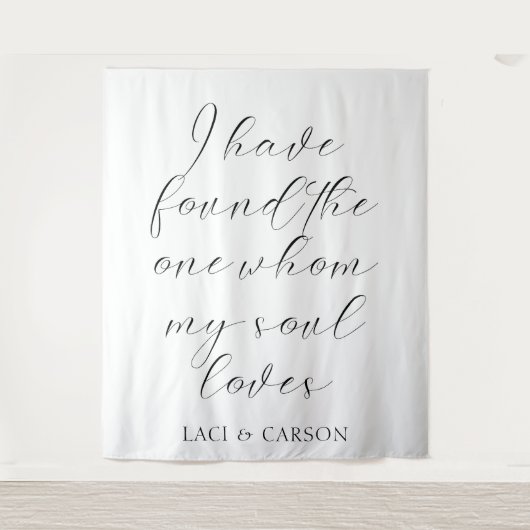 "Ik heb de One" bruiloft achtergrond banner gevond Wandkleed (Voorkant)
