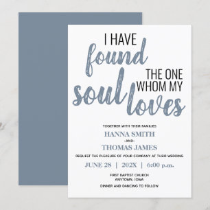 Ik heb de one Typography Dusty Blue Wedding gevond Kaart