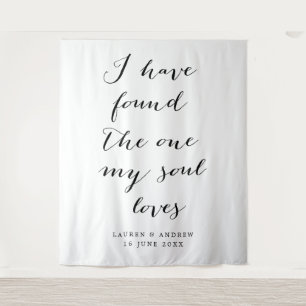 Ik heb de 'One Wedding Ceremony'-achtergrond gevon Wandkleed