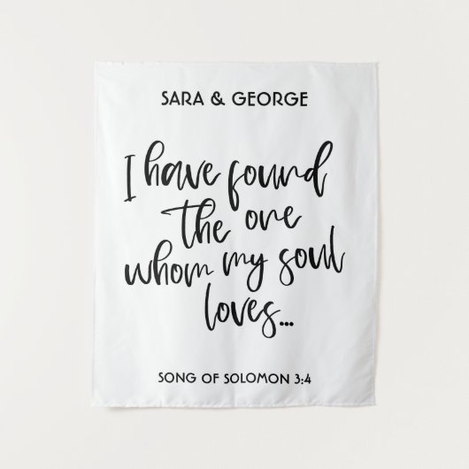 Ik heb de One Wedding Signage Photo Booth gevonden Wandkleed (Voorkant)