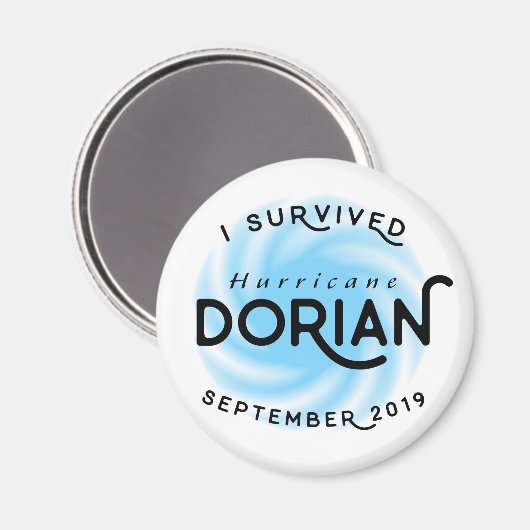 Ik heb de orkaan Dorian Magnet overleefd (Voorkant / Achterkant)
