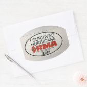 Ik heb de orkaan IRMA OVAL Decal overleefd Ovale Sticker (Envelop)