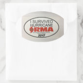 Ik heb de orkaan IRMA OVAL Decal overleefd Ovale Sticker (Tas)