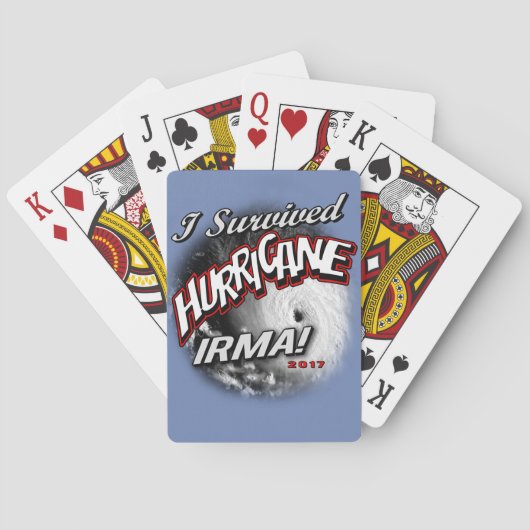 Ik heb de orkaan Irma-speelkaarten overleefd Pokerkaarten (Achterkant)