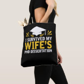 Ik heb de PhD Dissertation van mijn vrouw overleef Tote Bag (Dichtbij)