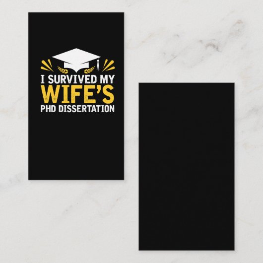 Ik heb de PhD Dissertation van mijn vrouw overleef Visitekaartje (Voorkant / Achterkant)