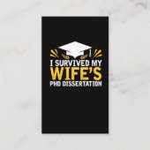 Ik heb de PhD Dissertation van mijn vrouw overleef Visitekaartje (Voorkant)