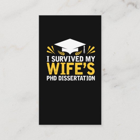 Ik heb de PhD Dissertation van mijn vrouw overleef Visitekaartje (Voorkant)
