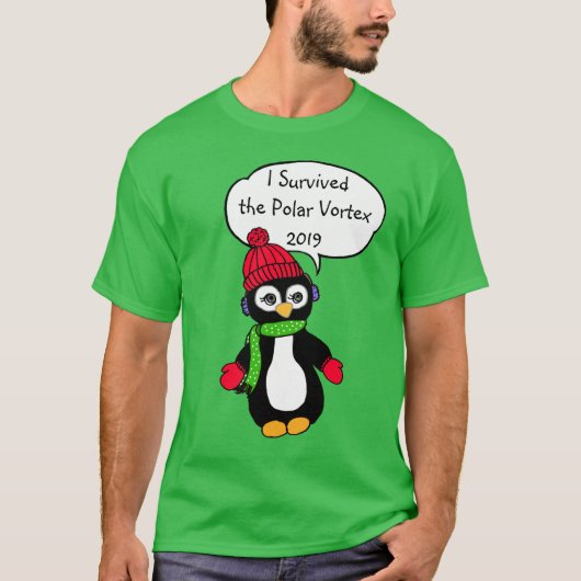 Ik heb de Polar Vortex 2019 Funny Penguin overleef T-shirt (Voorkant)