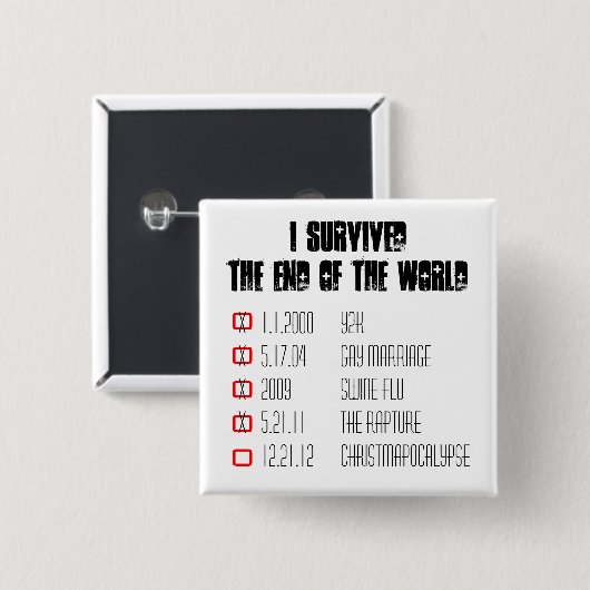 Ik heb de Rapture Button overleefd (Voorkant /achterkant)