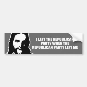 Ik heb de Republikeinse Partij verlaten, toen de R Bumpersticker