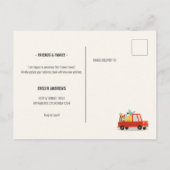 Ik heb de rode auto verplaatst terwijl ik onderweg aankondigingskaart (Achterkant)