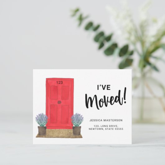 Ik heb de rode deur bewogen. aankondigingskaart (Staand voorkant)