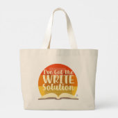 Ik heb de schrijfoplossing Funny Author Logo Grote Tote Bag (Achterkant)