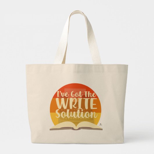 Ik heb de schrijfoplossing Funny Author Logo Grote Tote Bag (Achterkant)